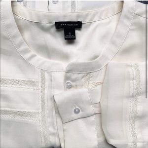 Ann Taylor Silky Long Sleeve Button Down Blouse